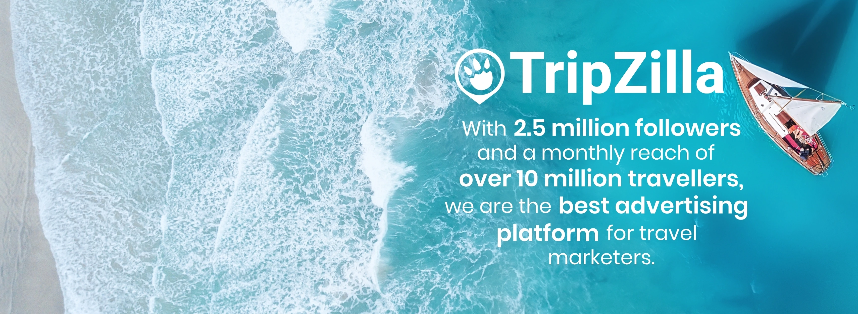Tripzilla Home Banner with 2.5 Million Followers
